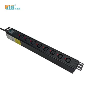 机架安装Pdu 10a 240v 8路插座240v配电单元10a单相19英寸通用250v 10a Pdu