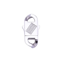 Collier en acier inoxydable VEROMCA avec fermoir cubain en zircon, fermoir de bracelet en diamant complet