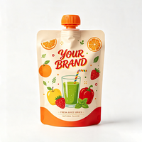 Pochette à bec verseur personnalisée avec bouchon à vis, sac en plastique de qualité alimentaire pour jus frais, smoothies, boissons énergisantes, emballage de liquides