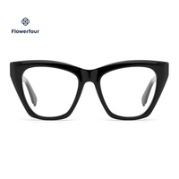 Lunettes carrées transparentes effet œil de chat Flowerfour F2887 pour hommes, femmes, unisexe, montures optiques tendance en acétate, mode