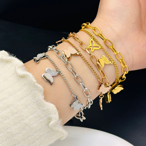 Pulsera Cubana de Acero Inoxidable al por Mayor, Joyería de Moda, Personalidad, Estilo Hip Hop, para Regalos - Product Image 2