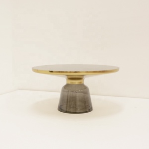 Nordic glass living room apartment luxury golden coffee tea center table tea table round modern coffee table - Product Image 3