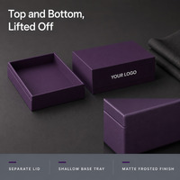 Boîte cadeau rigide personnalisée pour accessoires électroniques, impression sur le dessus et le dessous, violet mat, luxe, fabricant en gros
