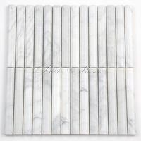 Carreaux muraux en mosaïque de marbre Convex Kit Kat pour la décoration intérieure, crédence, revêtement de façade, ambiance minimaliste, style moderne et serein