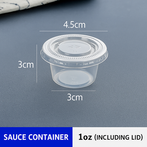 Vente en gros Tasse à sauce jetable ronde en plastique épaissie Assaisonnement Sauce à tremper Boîte d'emballage à emporter Petite boîte à lunch - Product Image 6