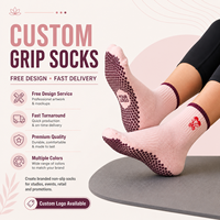 Chaussettes de yoga et de pilates personnalisables, antidérapantes, en coton, pour la pratique de la remise en forme en intérieur, chaussettes de pilates tricotées pour femmes avec logo