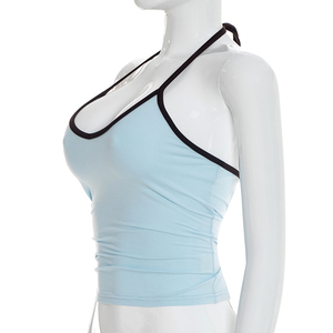 Viviblook C26TP033 Chaleco de Verano para Mujer, Top Casual Nuevo con Bloques de Color, Top Halter Sexy con Cordones para Damas - Product Image 2