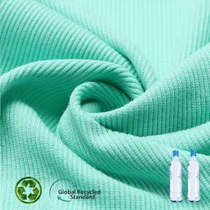 Vải Dệt Kim Đan Gân 2X2 Dệt Hoa Vải Dệt Kim Dệt Kim Bằng Vải Dệt Kim Nylon Spandex Tái Chế Dùng Cho Áo Len Vải Yoga Alo Có Gân Trên Không Repreve - Product Image 1