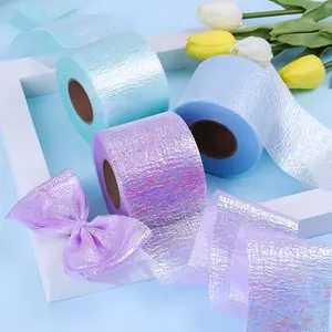 6cm Tulle Roll 25yards Glitter Sequin Tulle Ribbon for DIY Tutu Table Skirts Pom Poms Wedding Baby Birthday Party Decor Supply