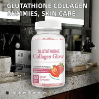Gummies au collagène et au glutathion pour éclaircir la peau, anti-âge, améliorer la densité osseuse, complément beauté, saveur fraise, 3g, 60 gummies