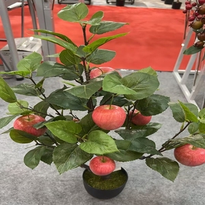 Pot de pommier en plastique de 38cm avec 8 fruits pour décoration artificielle de Noël et du Nouvel An - Product Image 5