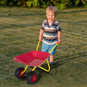 Carretilla para niños, juguete para exteriores, carretilla de doble rueda para niños, construcción de Metal, jardín, playa, carretilla de ruedas - Product Image 2