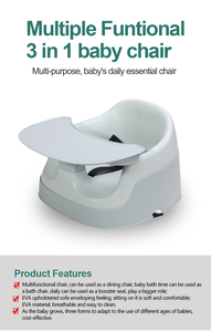 Chaise bébé multifonctionnelle 3-en-1 |   Siège imperméable et résistant à l'huile en EVA+PP pour une utilisation quotidienne pendant plus <span class=keywords><strong>de</strong></span> 3 mois, pour les repas et la douche - Product Image 2
