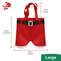 Sac fourre-tout de luxe personnalisé avec logo, motif pantalon de Père Noël, pour vin, bonbons, cadeaux de fête et rangement