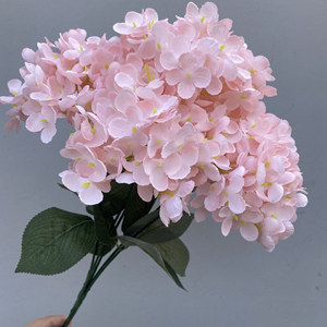 YOPIN-1621 5头仿勃艮第绣球花人造丝真触摸白色绣球花 - Product Image 5