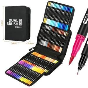 Ensemble de 120 stylos marqueurs à double pointe <span class=keywords><strong>pour</strong></span> le dessin, <span class=keywords><strong>Amazon</strong></span> Double Dual Brush Tip Art - Product Image 1
