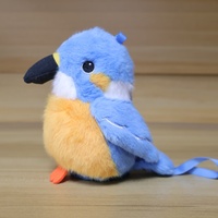 Porte-clés en peluche brodé personnalisé en forme d'oiseau, cadeau d'anniversaire en gros avec matériaux en polyester et coton PP