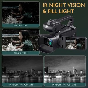 <span class=keywords><strong>Videocamera</strong></span> 6K 64MP con Visione Notturna IR <span class=keywords><strong>per</strong></span> Vlogging su <span class=keywords><strong>YouTube</strong></span>, Zoom Digitale 18X, Schermo Touch da 4.0\", Fotocamera Digitale WiFi - Product Image 6