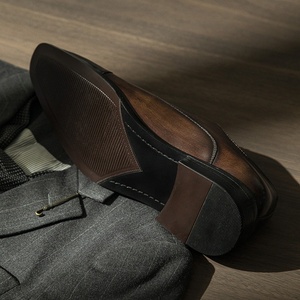 Zapatos Formales de Negocios para Hombre, de Cuero Genuino, Estilo de Alta Gama, Punta Cuadrada, con Cordones, que Aumentan la Estatura - Product Image 4