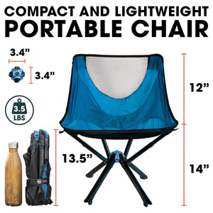 Chaise pliante compacte et légère, robuste, pour l'extérieur, facile à monter, pour la plage et le camping, pour adultes - Product Image 4