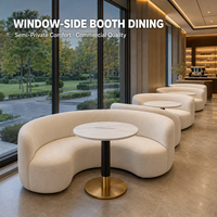 Ensemble de sièges en arc avec table ronde en pierre pour restaurant, ensemble de banquettes modernes pour café et hôtel