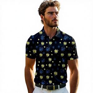 Camisetas de Golf Divertidas para Hombre, Tejidas, Estampadas, Transpirables, de Manga Corta, Corte Regular, Ropa Deportiva de Playa para Verano - Product Image 1