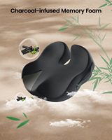 Coussin de chaise de bureau extra large avec mousse à mémoire de forme pour soulager la sciatique et les douleurs du coccyx, design orthopédique, confort toute la journée