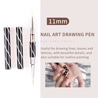Hechunzi vente en gros de haute qualité rayures noires Nail Art brosse Double extrémité ongles ligne ongles brosse ensemble