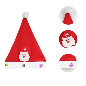 Jintai usine prix de gros oem personnalisé Offre Spéciale adultes joyeux noël santa chapeau avec des lumières led