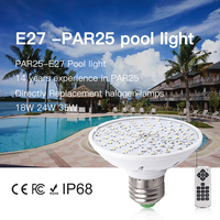 Ampoule LED pour piscine AC12V AC110V AC220V E27 6W, base à vis, changement de couleur, lumière submersible pour piscine, ampoule PAR25