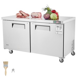 <span class=keywords><strong>Congelatore</strong></span> Commerciale Sottobanco Piccolo 48 con Piano Superiore Esteso, Base Refrigerante, 2 <span class=keywords><strong>Cassetti</strong></span>, Acciaio Inossidabile, Frigorifero Digitale - Product Image 1