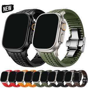 Correa de reloj deportiva de silicona con diseño moderno y de lujo Upro, plegable, compatible con Apple Watch Series 10/9/SE/8/7/6/Ultra/Ultra2 - Product Image 5