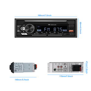 Podofo 1DIN Xe MP3 Máy Nghe Nhạc Âm Thanh Stereo USB Sạc Xe Đài Phát Thanh Máy Nghe Nhạc Kỹ Thuật Số Bt USB/SD/AUX-IN Xe Đài Phát Thanh Stereo - Product Image 5