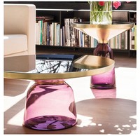 Table d'appoint d'angle de luxe moderne en verre trempé transparent avec cadre en acier inoxydable, livraison gratuite pour salle à manger, café, thé