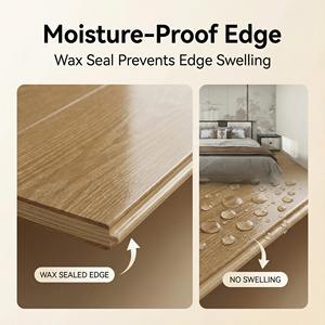 พื้นไม้แอชหลายชั้นเคลือบแว็กซ์กันความชื้น พร้อมมาตรฐาน AC4 และระบบคลิ๊กล็อค สำหรับห้องนอนในอพาร์ตเมนต์ - Product Image 3