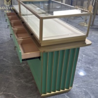 Exhibidor de Joyería Resistente MASTER con Vitrina de Vidrio y Gabinete de Almacenamiento para Actividades de Promoción de Joyería