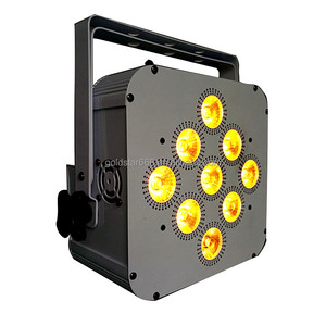 2024 TOP Hot Selling Portable Wedding Rechargeable <strong>DMX</strong> Wireless Battery Powered 6in1 RgbwAUV 9*18w LED Flat Par IR <strong>Controller</strong> - Product Image 1