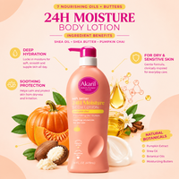 Lotion Corporelle Akaril 16 Oz Citrouille Chai Hydratation Profonde Beurres Hydratants Protection Apaisante Soin Anti-Irritations Quotidien