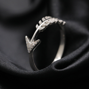 Fashion Cupid Arrow Pave CZ <strong>Statement</strong> <strong>Ring</strong> 925 Sterling <strong>Silver</strong> Minimalist Everyday Jewelry - Product Image 4