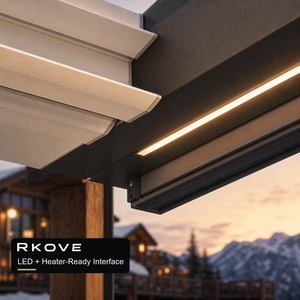 ศาลาอลูมิเนียมแบบมีหลังคาบังแดด RKOVE ขนาด 6x6 เมตร ทรงสี่เหลี่ยมทันสมัย โครงสร้างกันแดดสำหรับลานบ้าน ทนทานต่อสภาพอากาศ โครงเคลือบสีฝุ่น - Product Image 5