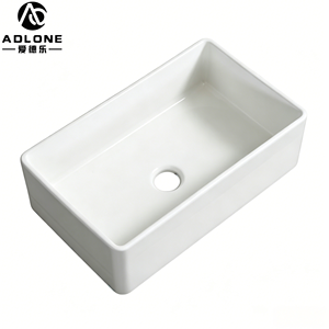 Keramische spoelbak ADLONE 33*20 inch enkele bak keuken keramische witte wastafel spoelbak porselein vierkant met afdruiprek accessoire - Product Image 1