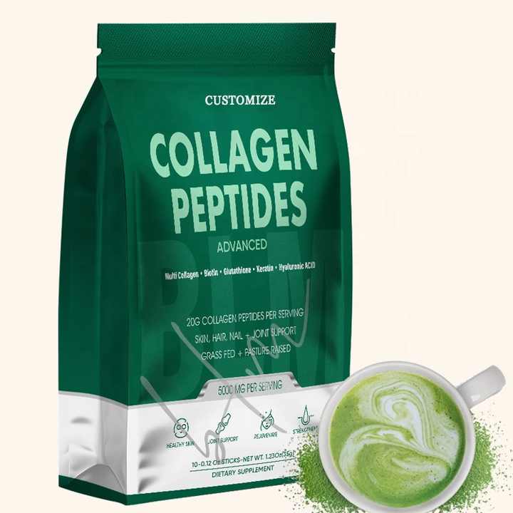 Private Label Matcha Collagen Skin Care China Gluta Marine Fish Scales Collagen Peptides Powder For Skin Whitening