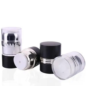 30Ml 50Ml Nieuwe Ontwerp Zwarte Matte Afwerking Gezicht Crème Airless Pomp Cosmetische Pot Met Splinter Schouder