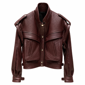 Giacca in <span class=keywords><strong>Vera</strong></span> <span class=keywords><strong>Pelle</strong></span> di Pecora di Alta Qualità, Lussuosa Giacca in <span class=keywords><strong>Pelle</strong></span> Genuina Personalizzata per Donne Motocicliste - Product Image 1