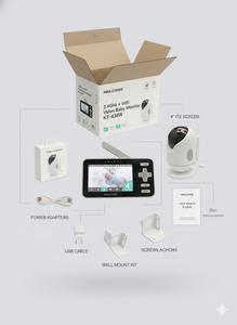 Moniteur Bébé Intelligent KT-438W Prix Usine OEM ODM Transmission 390m Caméra Audio-Vidéo Portable pour Bébé avec Écran IPS - Product Image 2