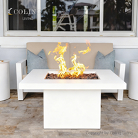Table de foyer au gaz GPL intégrée robuste, fabriquée en usine, à flamme réelle, pour patio et jardin