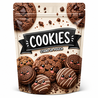 Sachet Doypack Refermable Personnalisé pour Emballage de Biscuits au Matcha, Présentoir de Détail pour Marques de Cafés, Boulangeries et Boutiques de Desserts
