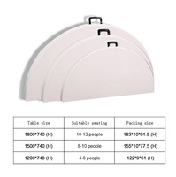 Table Ronde Pliante d'Extérieur Blanche en Plastique, 120 cm (4 pieds), pour Banquets, Mariages, Dîners, Jardin et Événements