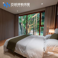Maison modulaire à ossature aluminium entièrement meublée, bâtiment préfabriqué, aménagement personnalisé pour hôtel, appartement, livraison clé en main