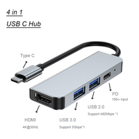 Haute qualité 4 en 1 multi ports USB C Hub Type C vers PD HDMI USB 2.0 3.0 câble convertisseur adaptateur